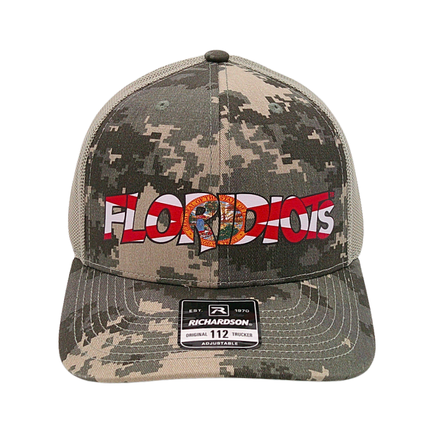 Floridiots Vinyl Logo Camo Trucker Hat