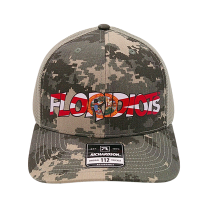 Floridiots Vinyl Logo Camo Trucker Hat