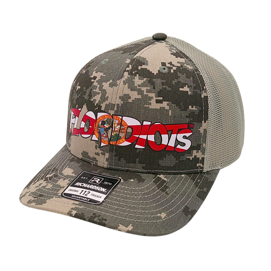 Floridiots Vinyl Logo Camo Trucker Hat