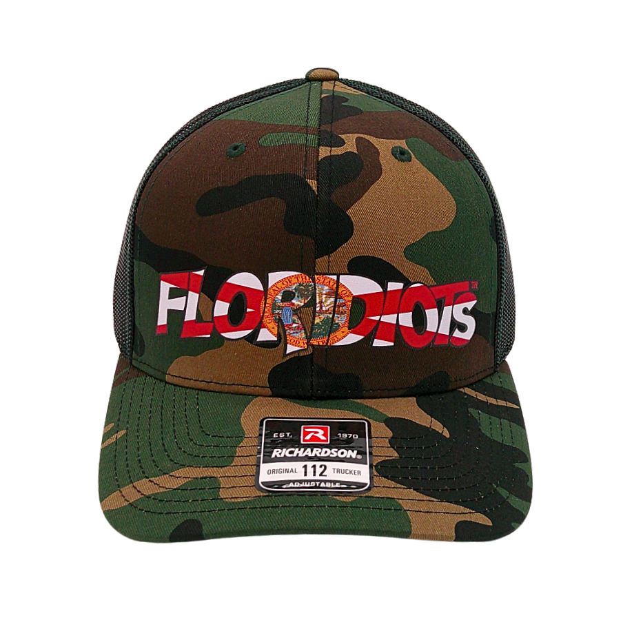 Floridiots Vinyl Logo Camo Trucker Hat