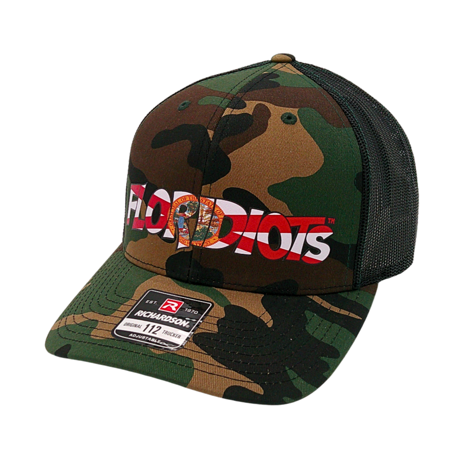 Floridiots Vinyl Logo Camo Trucker Hat